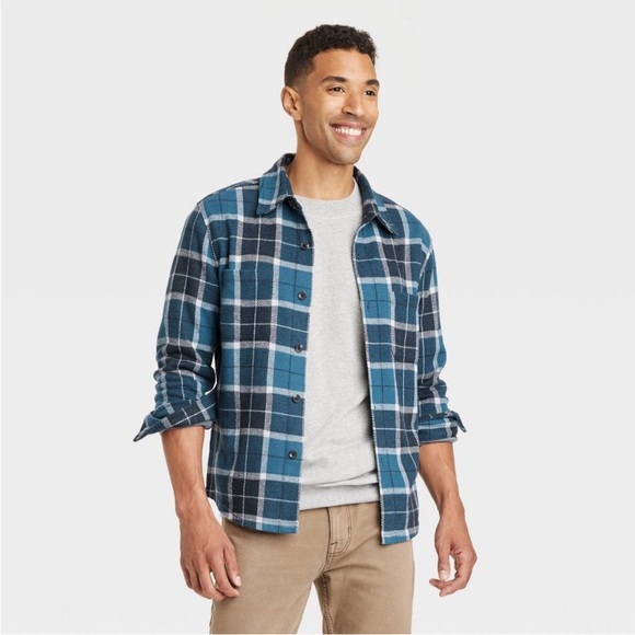 Goodfellow & Co Other - Men's Knit Shirt Jacket - Goodfellow & Co™ Blue Plaid XXL